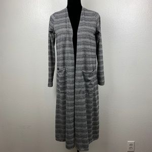 NWOT Lularoe Sarah Cardigan Gray Stripe Cardigan